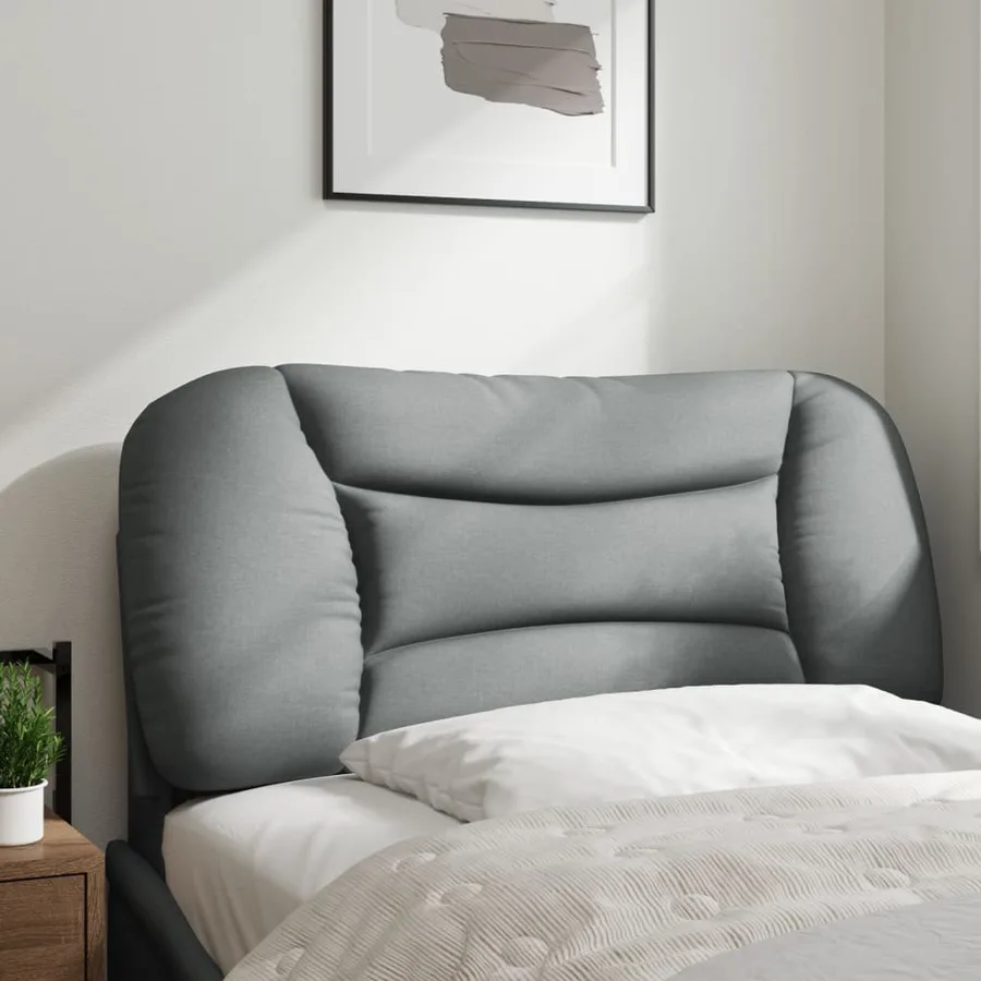 Coussin de tête de lit Hvar gris clair 90 cm tissu - 3
