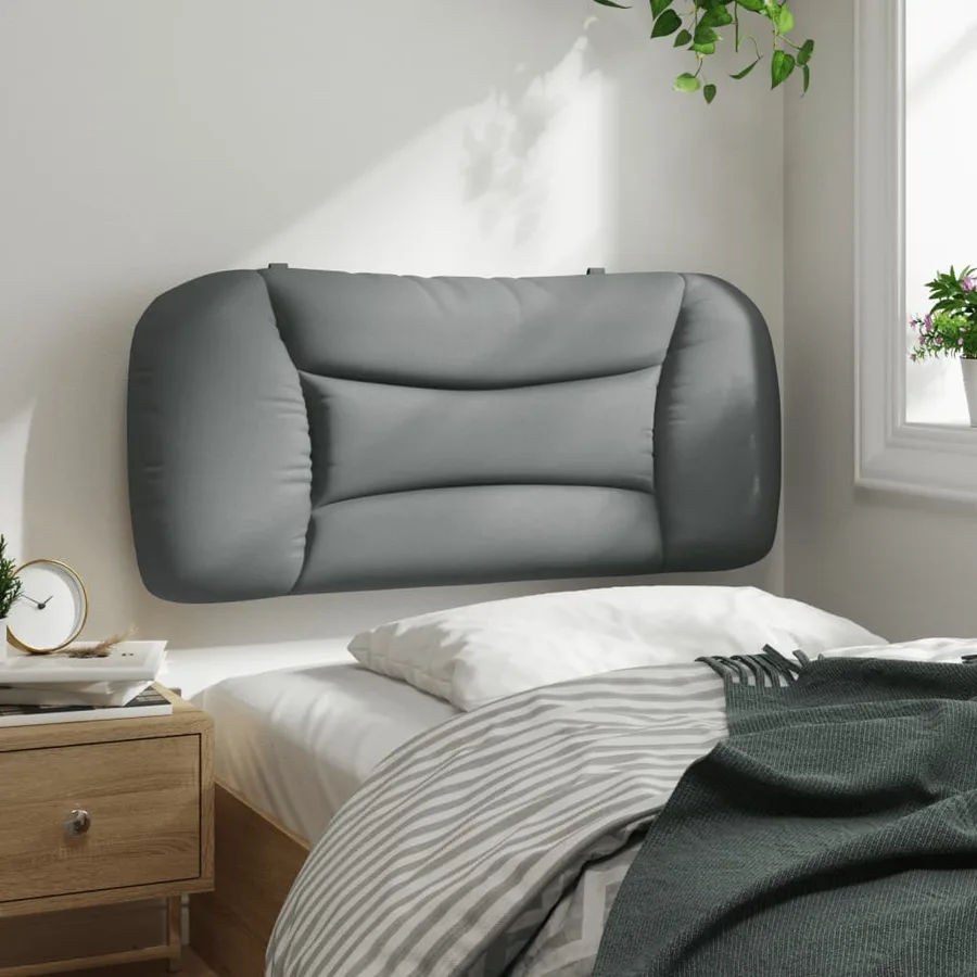Coussin de tête de lit Hvar gris clair 90 cm tissu - 4