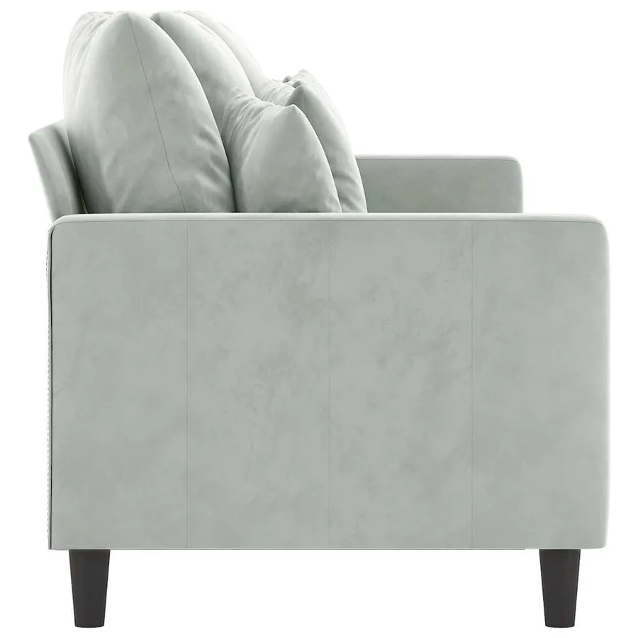 Canapé à 3 places Gris clair 180 cm Velours - 4