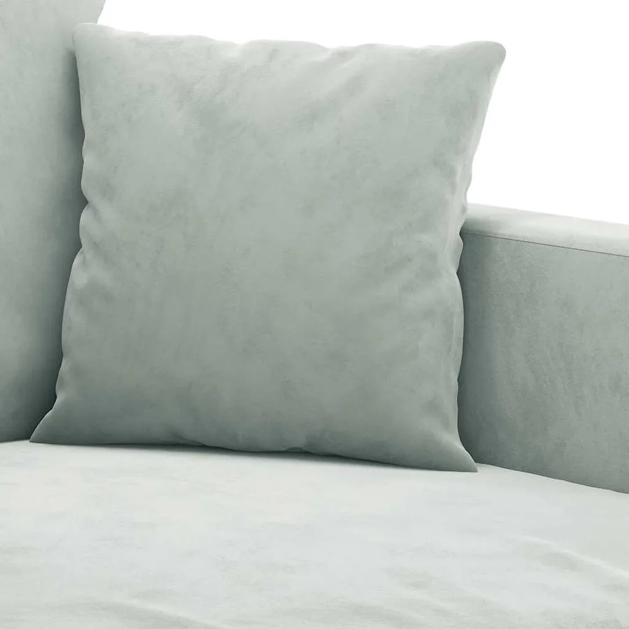 Canapé à 3 places Gris clair 180 cm Velours - 6