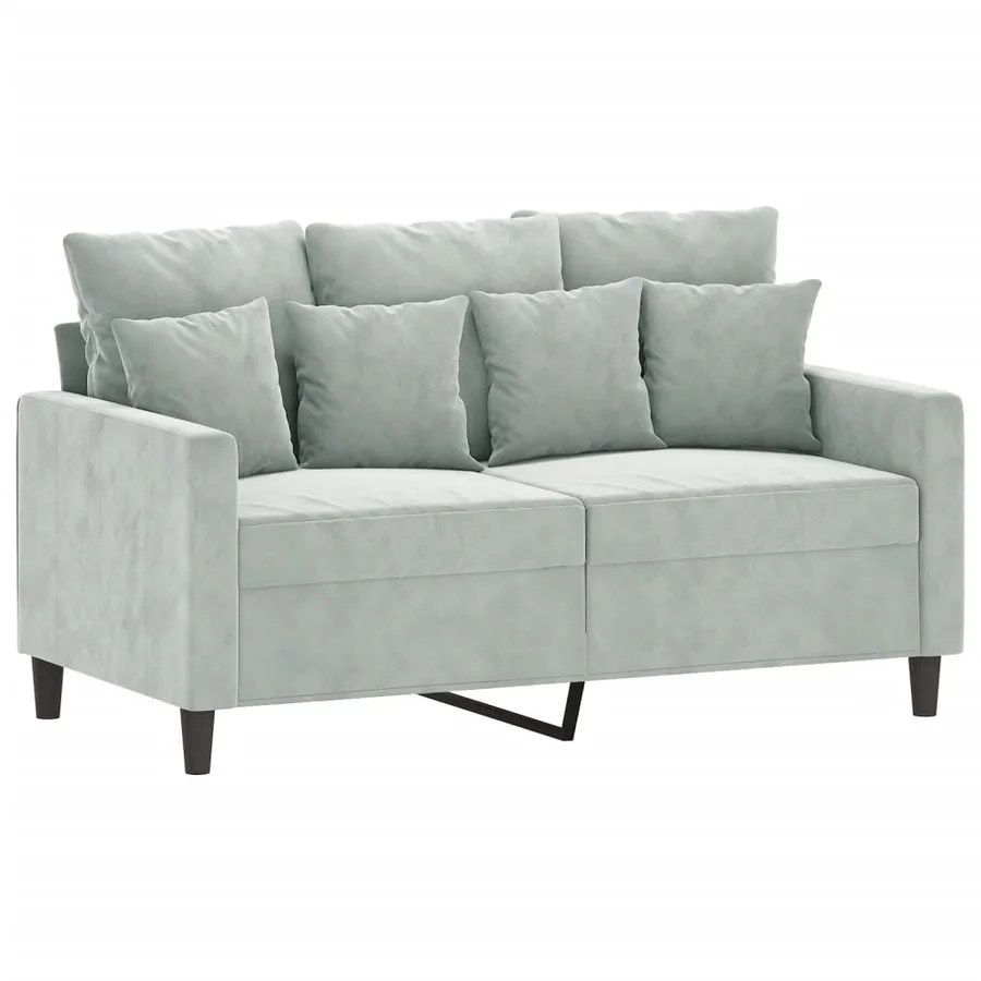 Ensemble de canapés 3 pcs avec coussins Gris clair Velours - 3