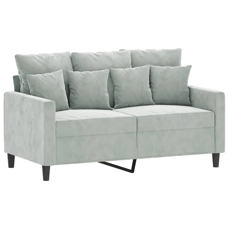 Ensemble de canapés 3 pcs avec coussins Gris clair Velours - 4