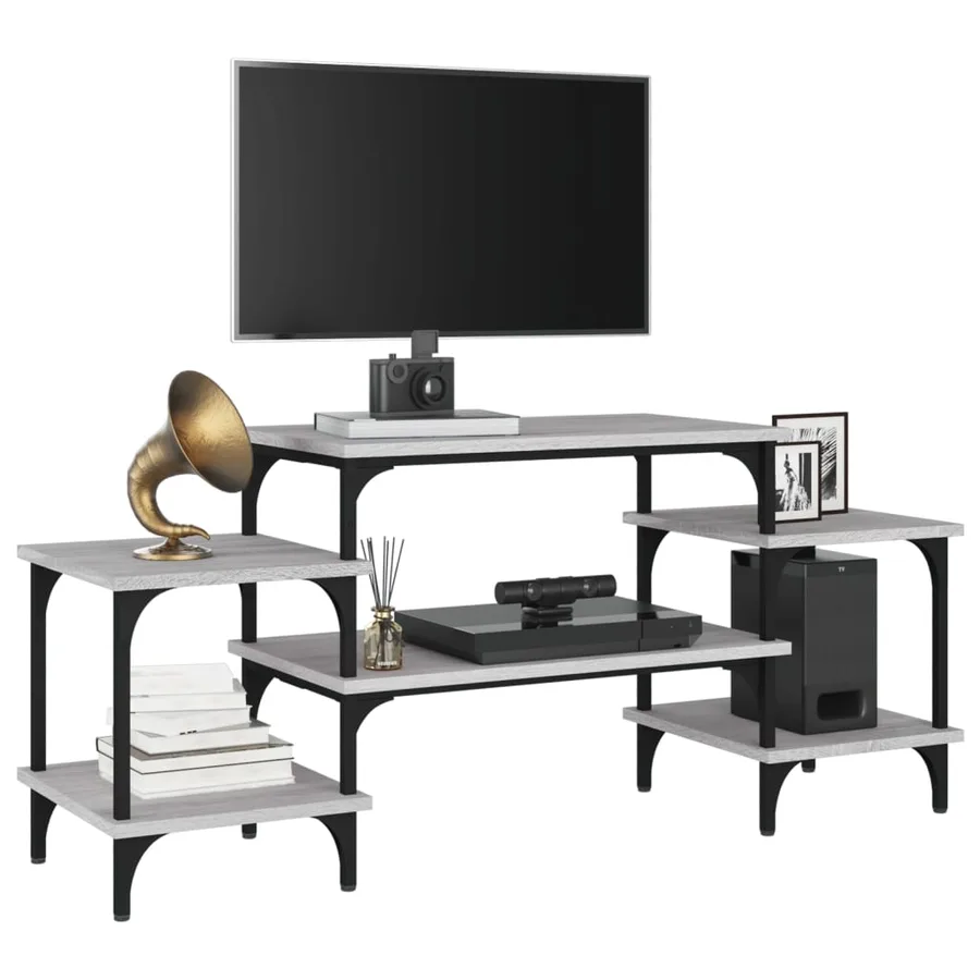 Meuble TV Sonoma gris 117x35x52 cm Bois d'ingénierie - 4