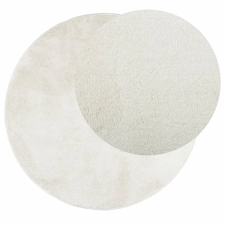 Tapis OVIEDO à poils courts crème Ø 200 cm - 3