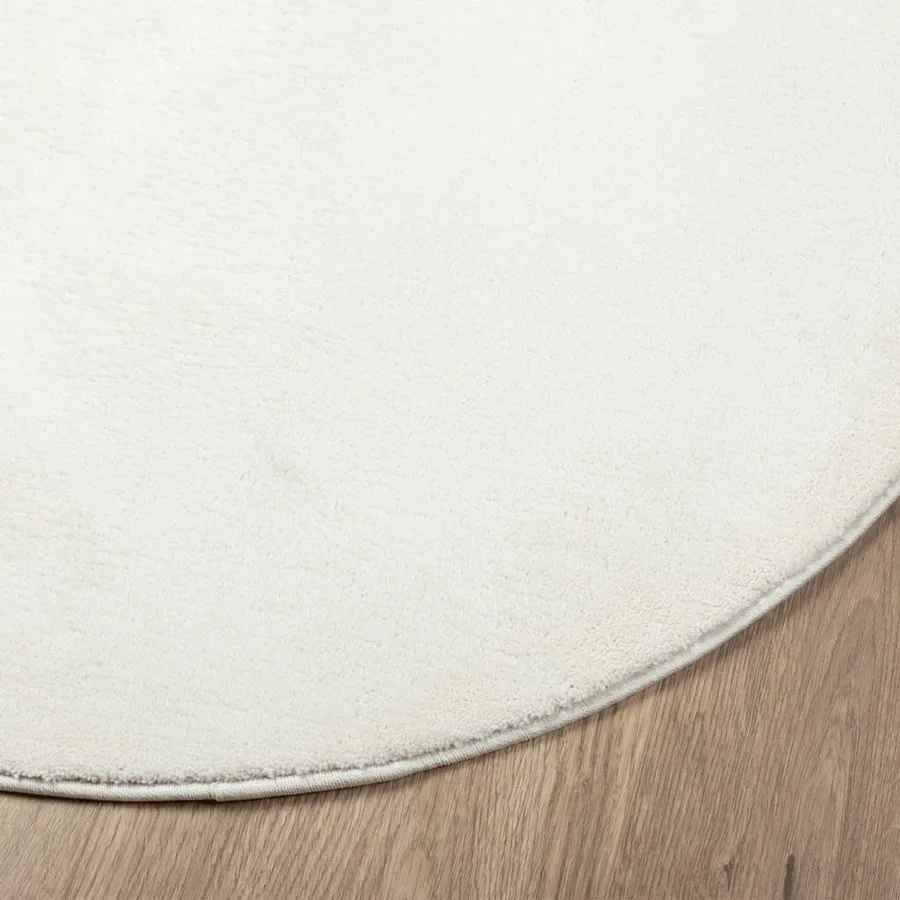 Tapis OVIEDO à poils courts crème Ø 200 cm - 4