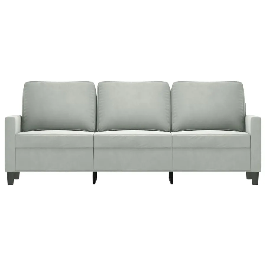 Canapé à 3 places Gris clair 180 cm Velours - 3