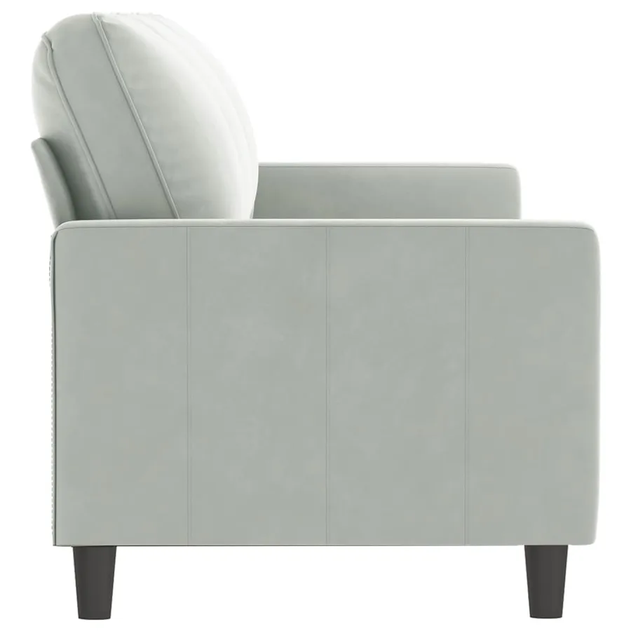 Canapé à 3 places Gris clair 180 cm Velours - 4