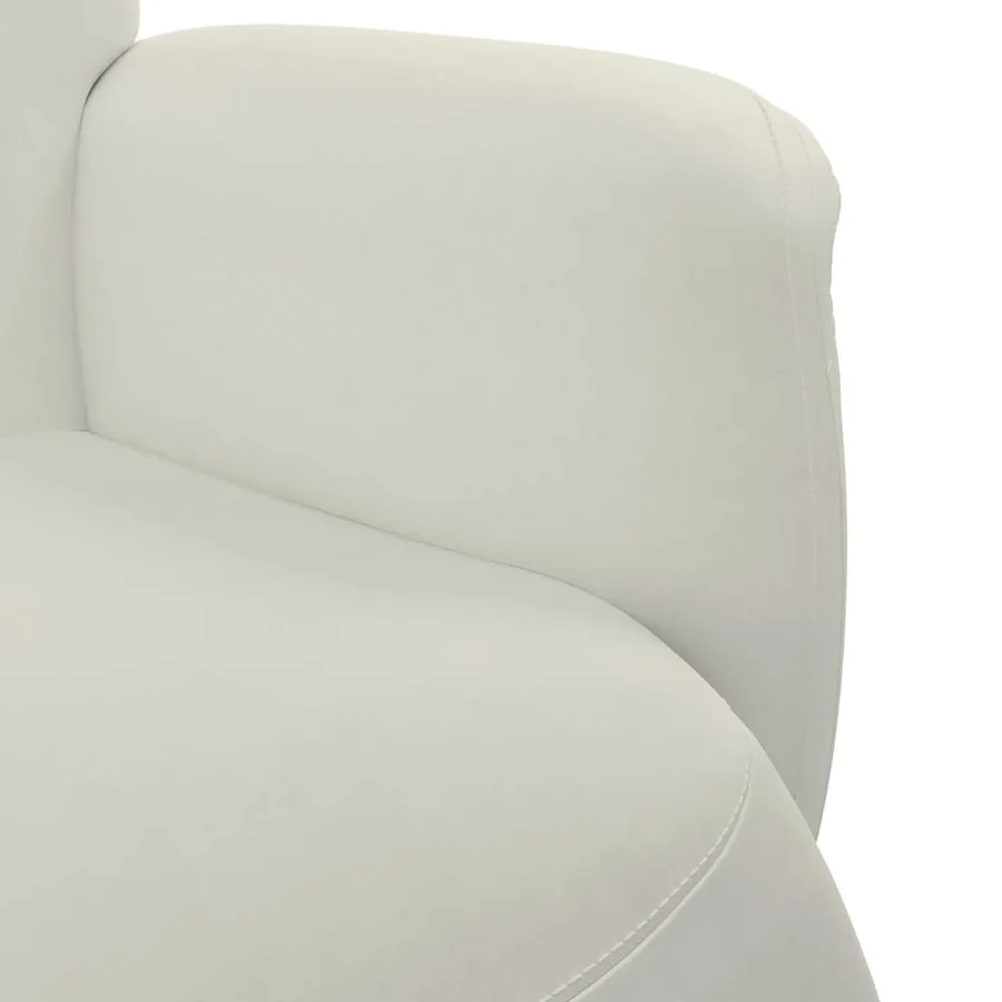 Fauteuil inclinable avec repose-pied crème velours - 7