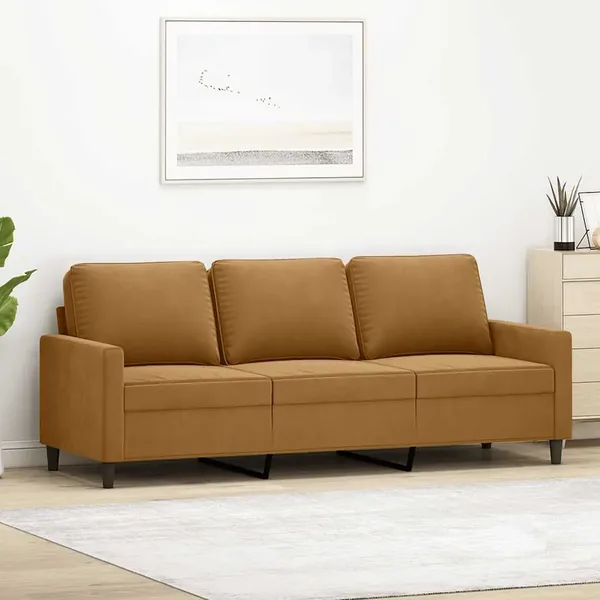 Canapé à 3 places Marron 180 cm Velours