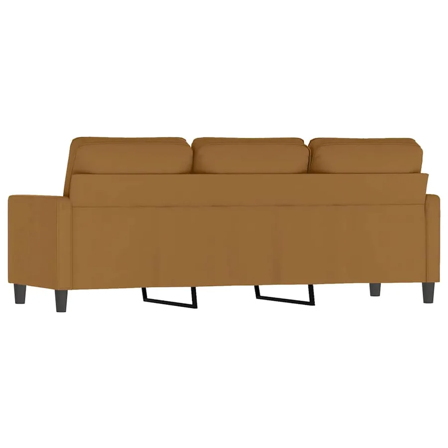 Canapé à 3 places Marron 180 cm Velours - 5