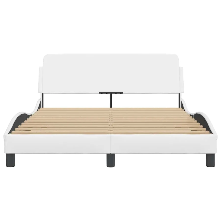 Cadre de lit Dover blanc 140x200 cm similicuir - 4