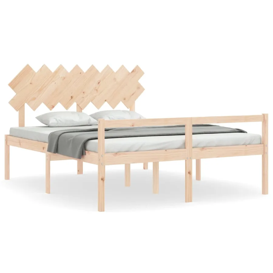 Lit pour personne âgée sans matelas 160x200 cm bois massif - 2