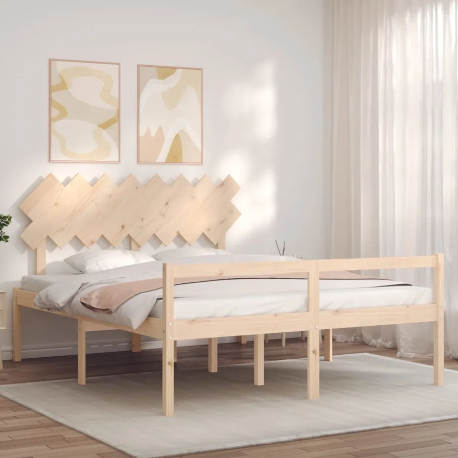 Lit pour personne âgée sans matelas 160x200 cm bois massif - 3