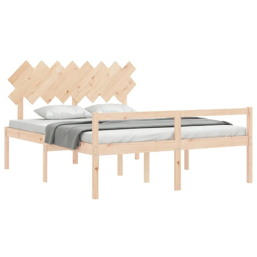 Lit pour personne âgée sans matelas 160x200 cm bois massif - 4