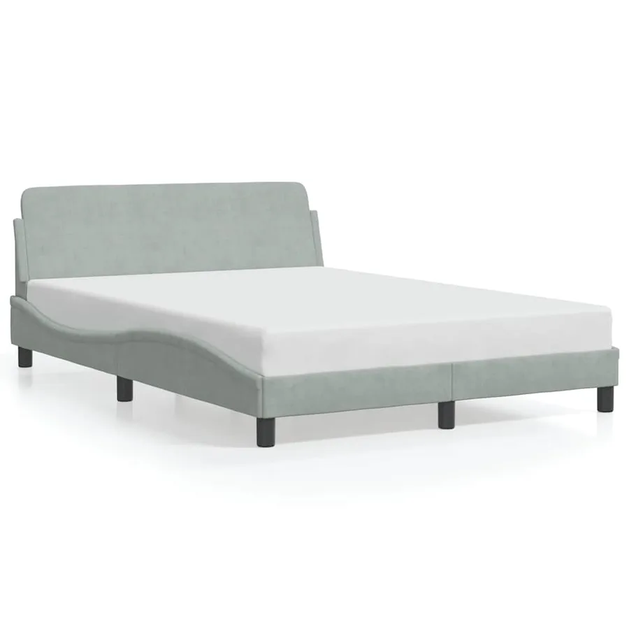 Cadre de lit Dover gris clair 140x200 cm velours - 2