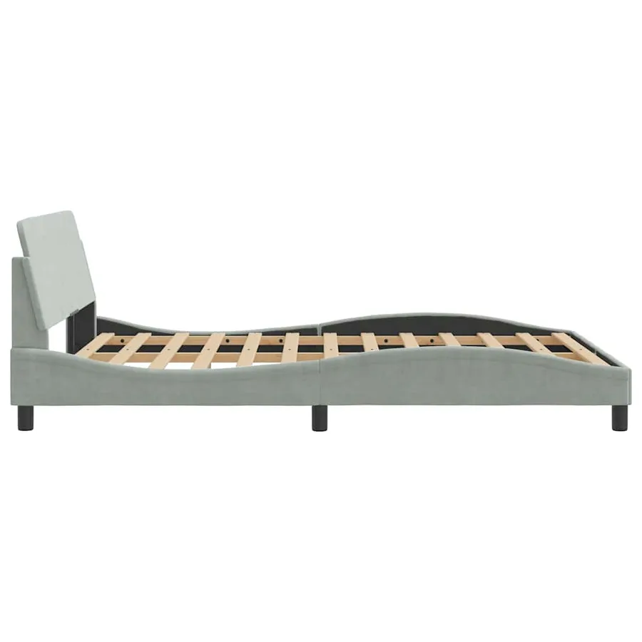 Cadre de lit Dover gris clair 140x200 cm velours - 5