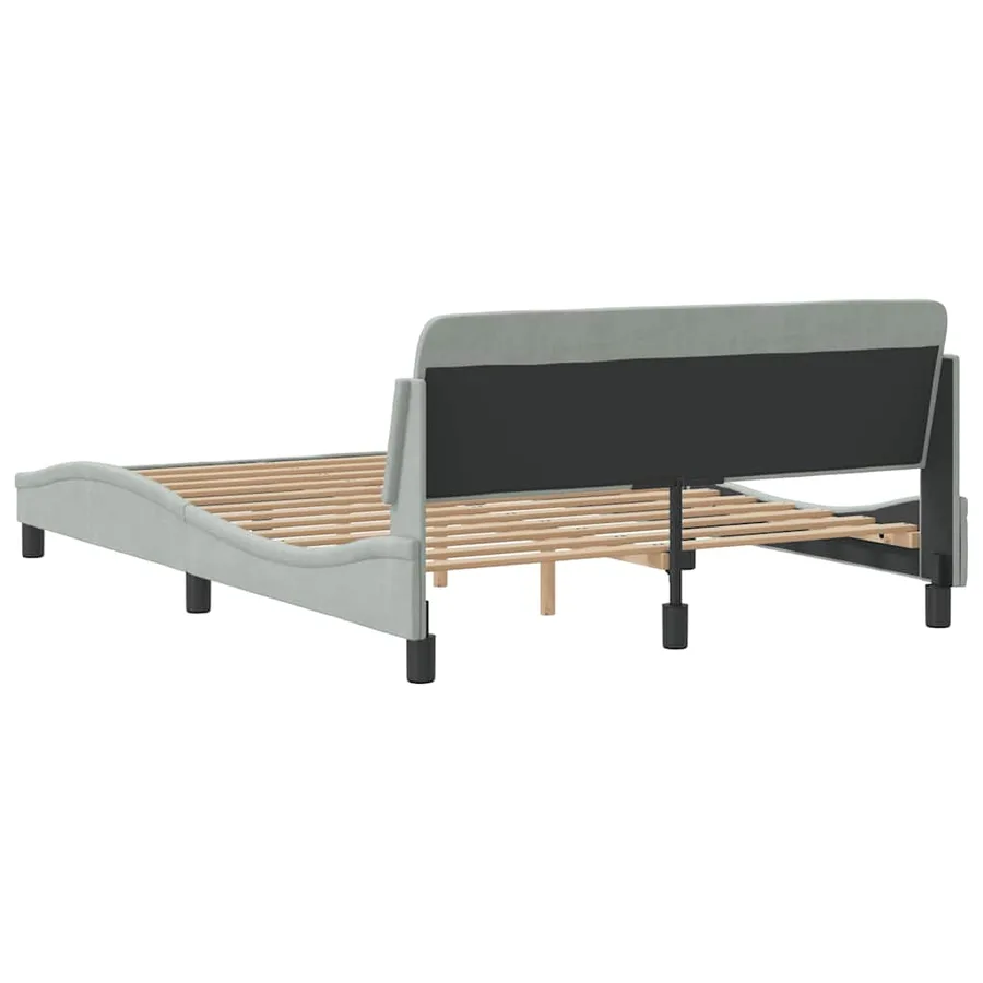 Cadre de lit Dover gris clair 140x200 cm velours - 6