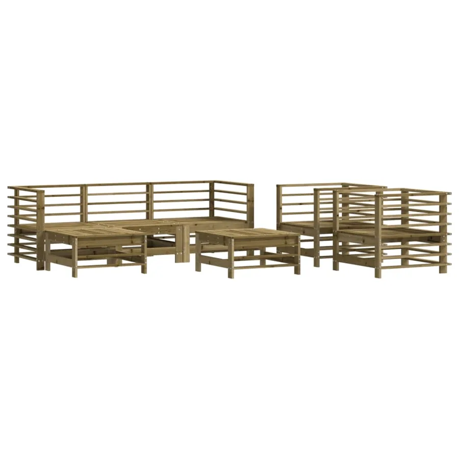 Salon de jardin 7 pcs bois de pin imprégné - 2