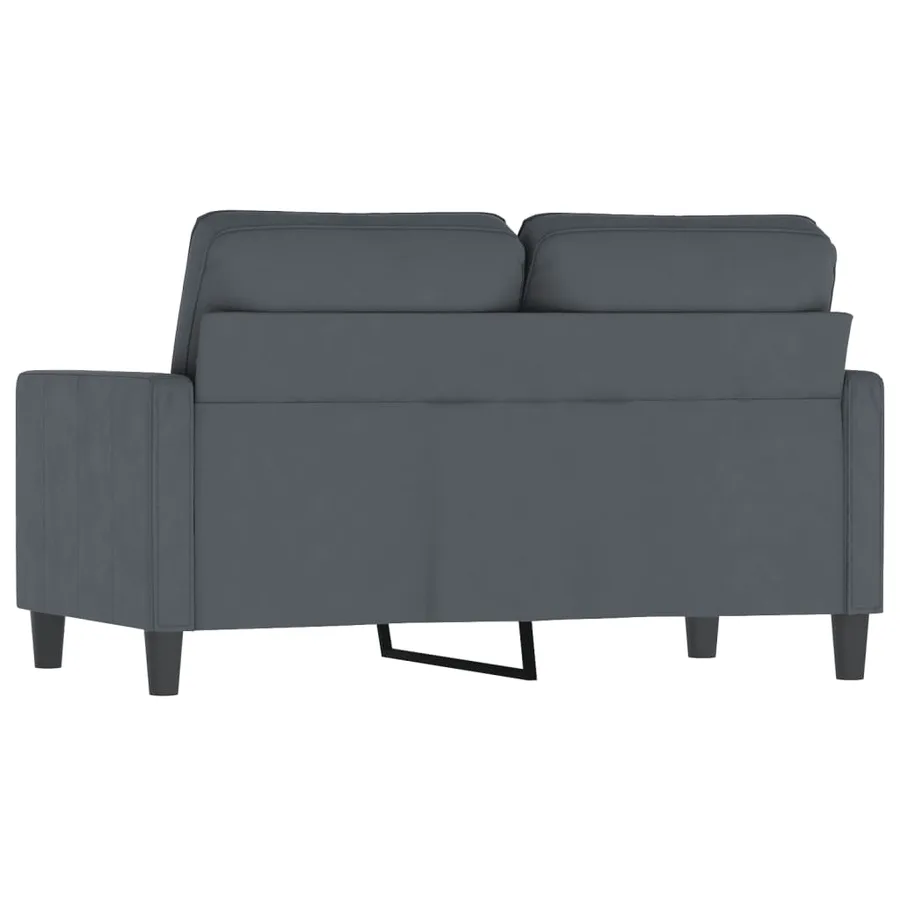 Canapé à 2 places Gris foncé 120 cm Velours - 5