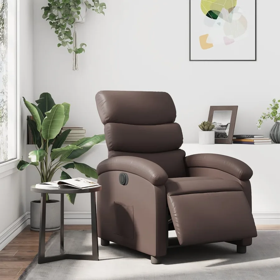 Fauteuil inclinable électrique Marron Similicuir - 16