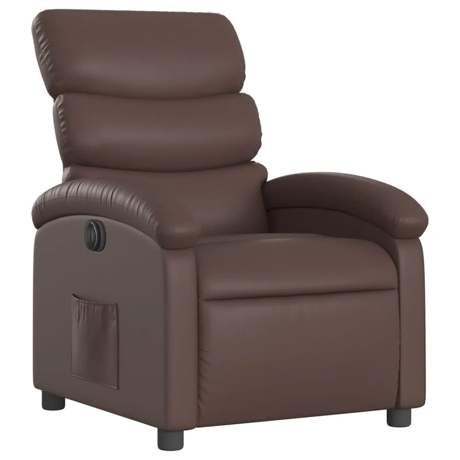 Fauteuil inclinable électrique Marron Similicuir - 4