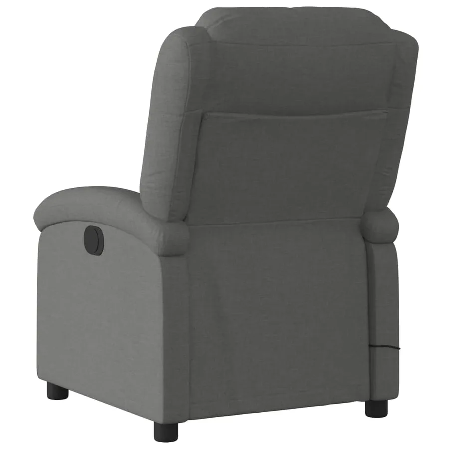 Fauteuil inclinable de massage électrique gris foncé tissu - 5