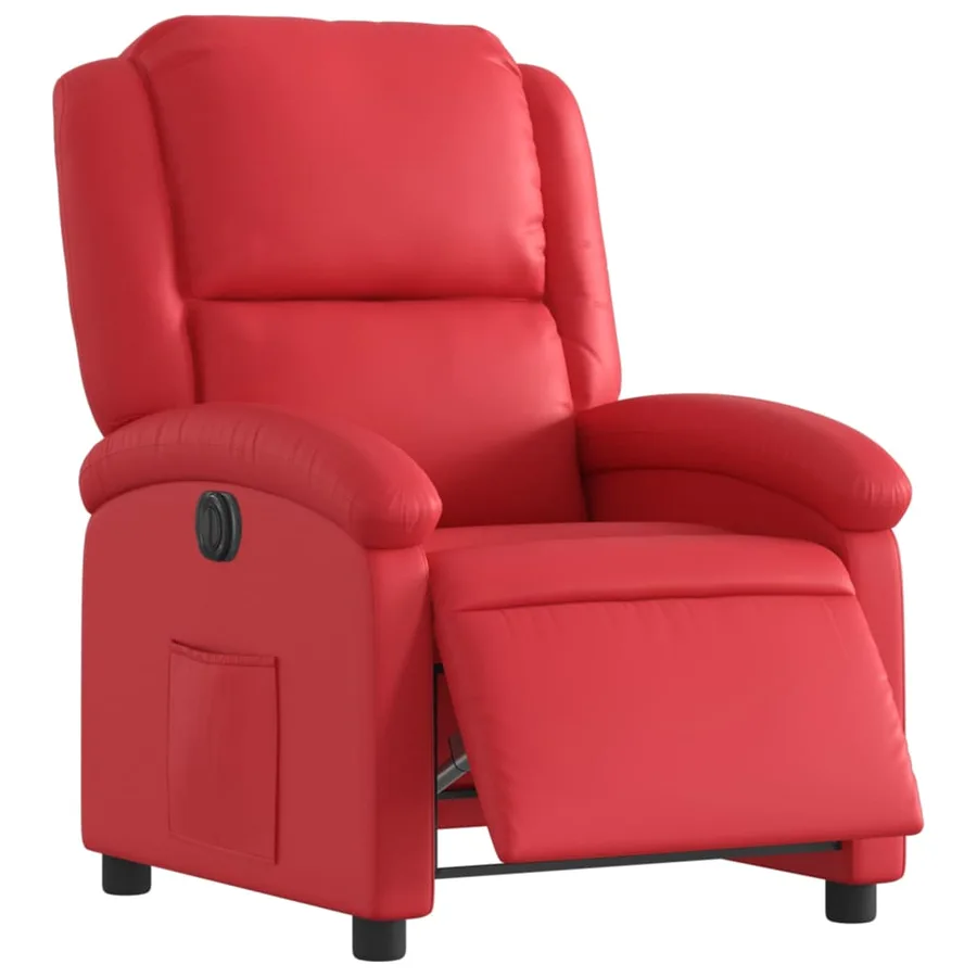 Fauteuil inclinable électrique Rouge Similicuir - 3