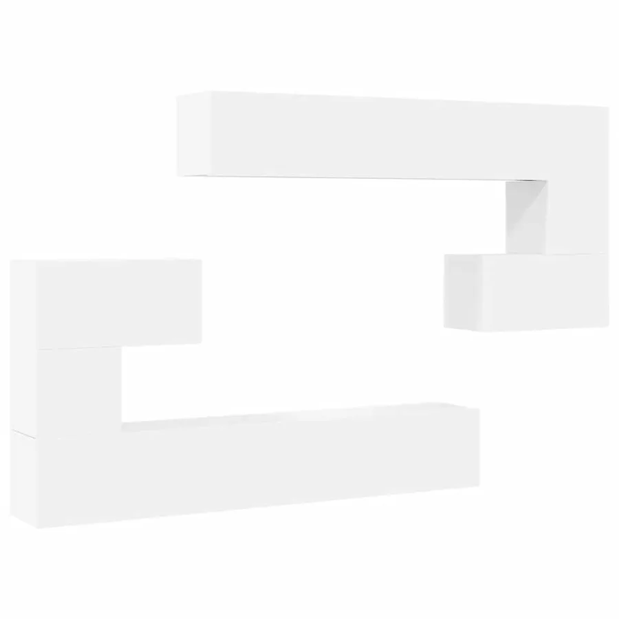 Ensemble de meubles TV 10 pcs Blanc Bois d'ingénierie - 2