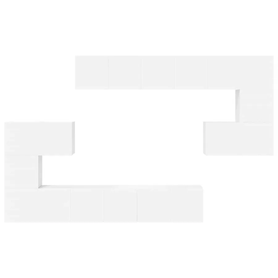 Ensemble de meubles TV 10 pcs Blanc Bois d'ingénierie - 6