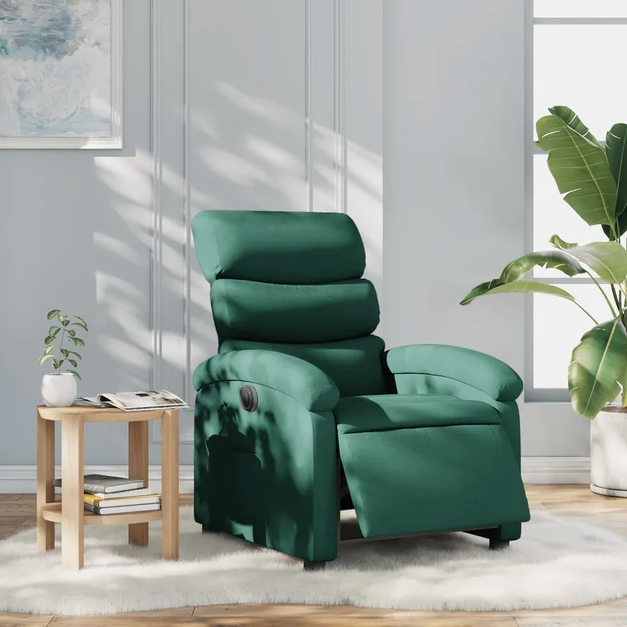 Fauteuil inclinable électrique Vert foncé Tissu - 16