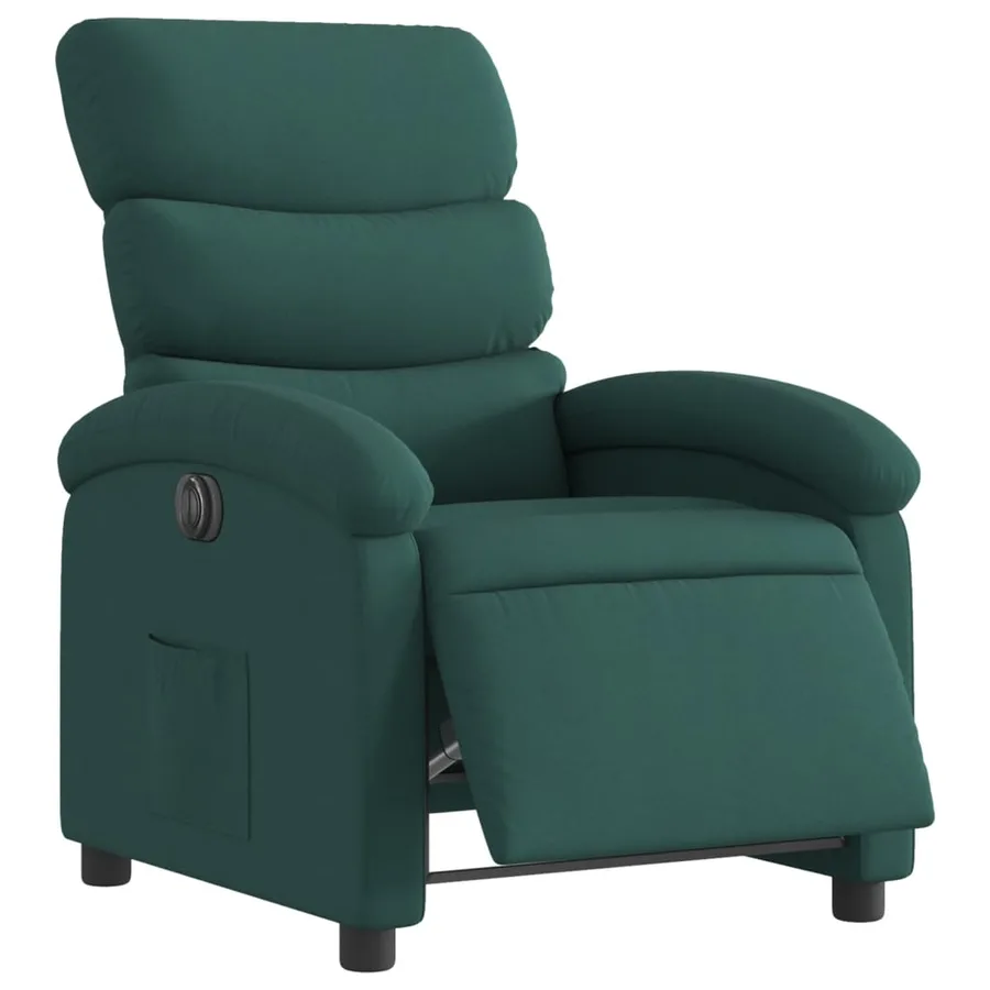 Fauteuil inclinable électrique Vert foncé Tissu - 3