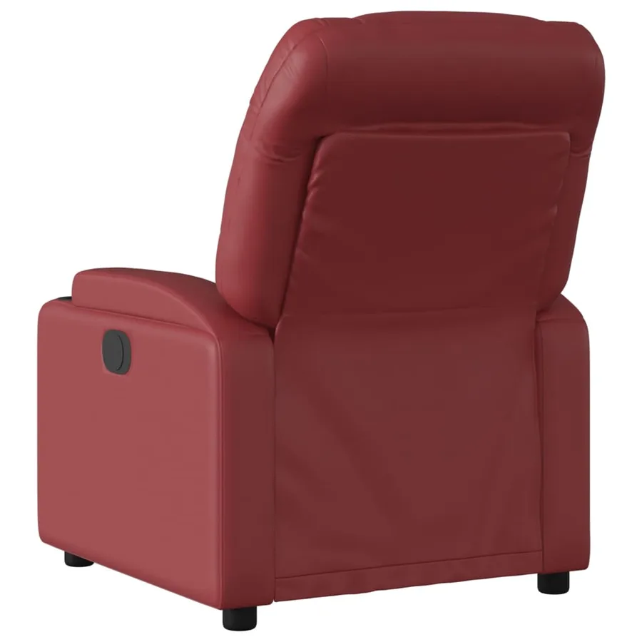 Fauteuil de massage inclinable électrique rouge bordeaux - 5