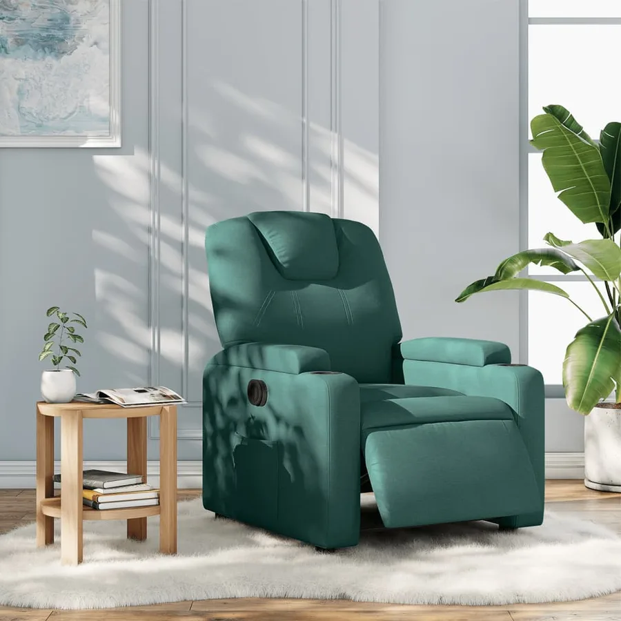 Fauteuil inclinable électrique Vert foncé Tissu - 16