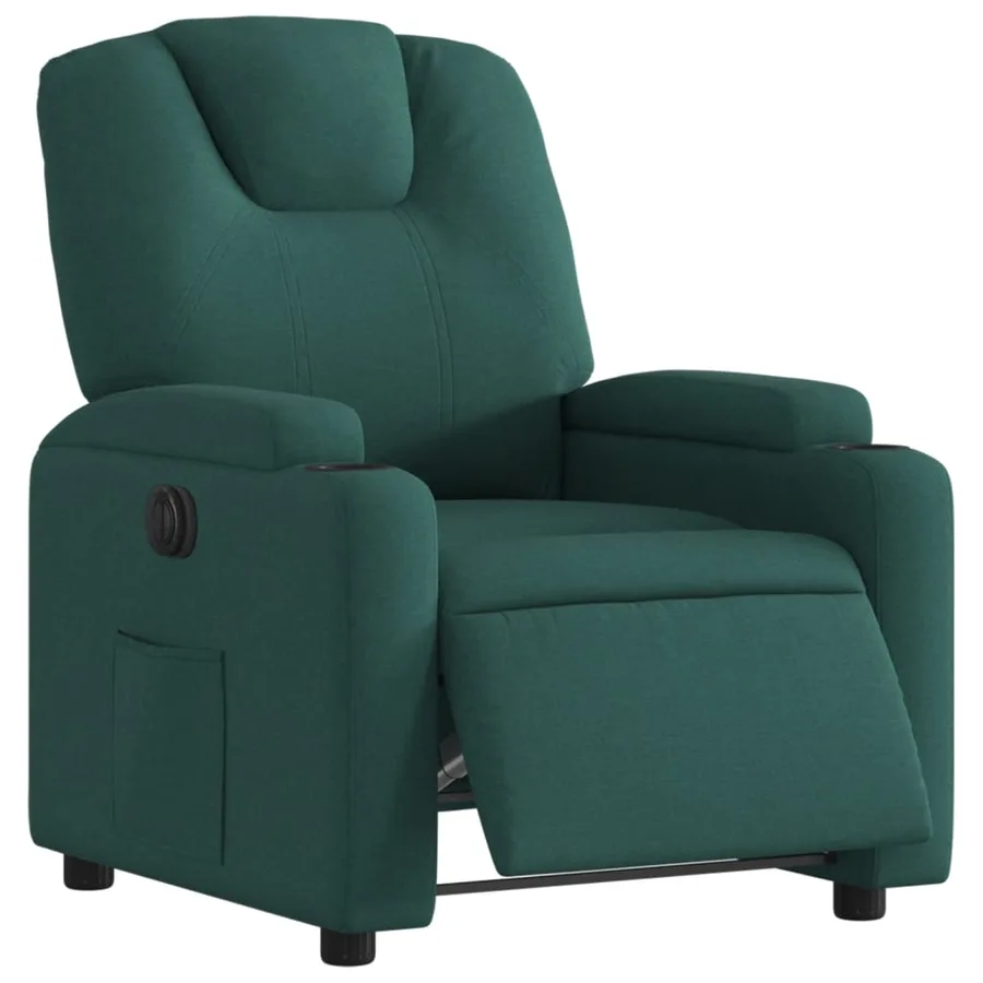Fauteuil inclinable électrique Vert foncé Tissu - 3