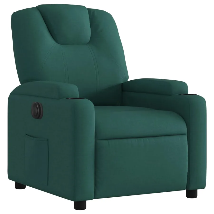 Fauteuil inclinable électrique Vert foncé Tissu - 4