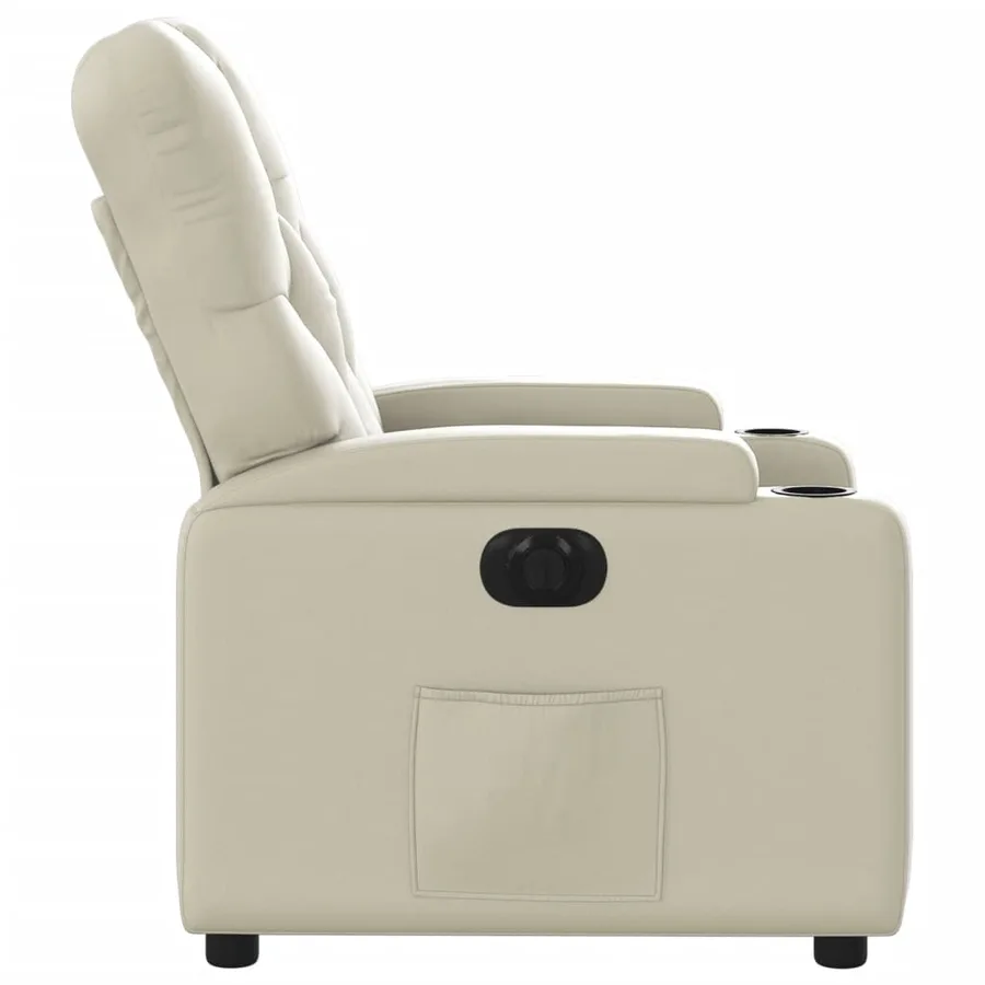 Fauteuil inclinable électrique Crème Similicuir - 10