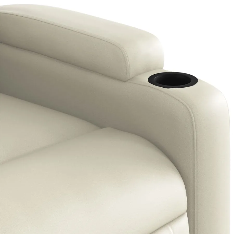 Fauteuil inclinable électrique Crème Similicuir - 11