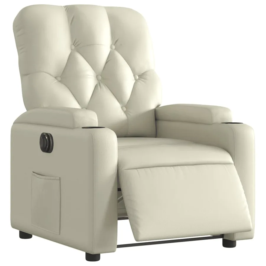 Fauteuil inclinable électrique Crème Similicuir - 3