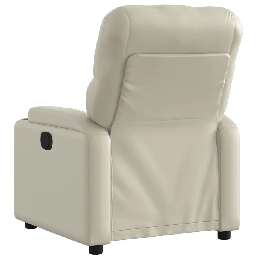 Fauteuil inclinable électrique Crème Similicuir - 5