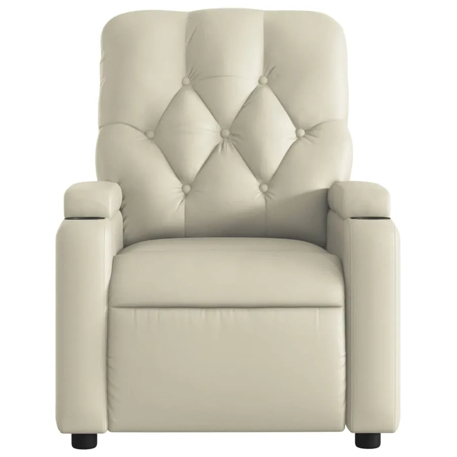 Fauteuil inclinable électrique Crème Similicuir - 9