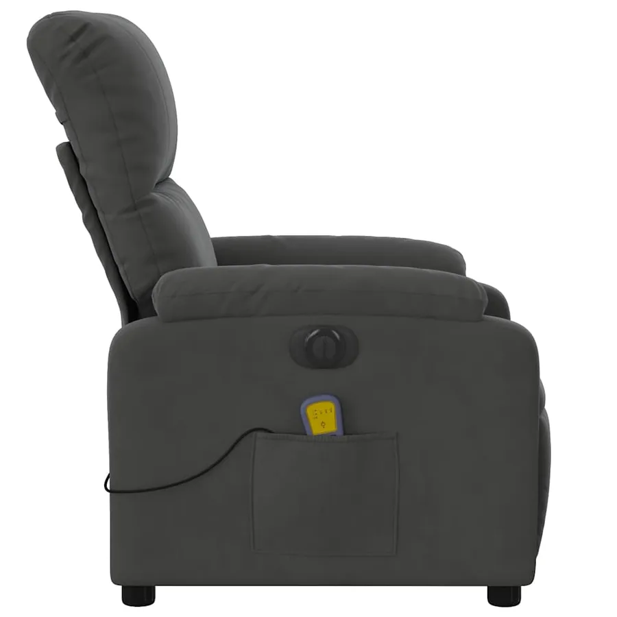 Fauteuil inclinable de massage électrique gris foncé - 10