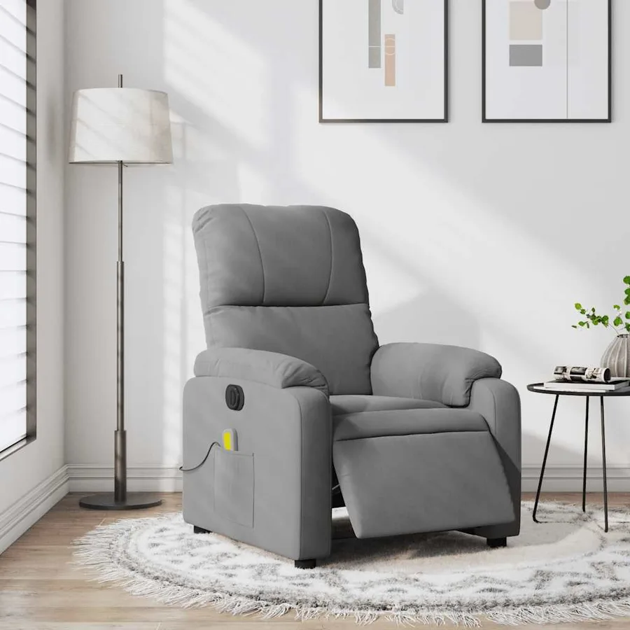 Fauteuil inclinable de massage électrique gris foncé - 16