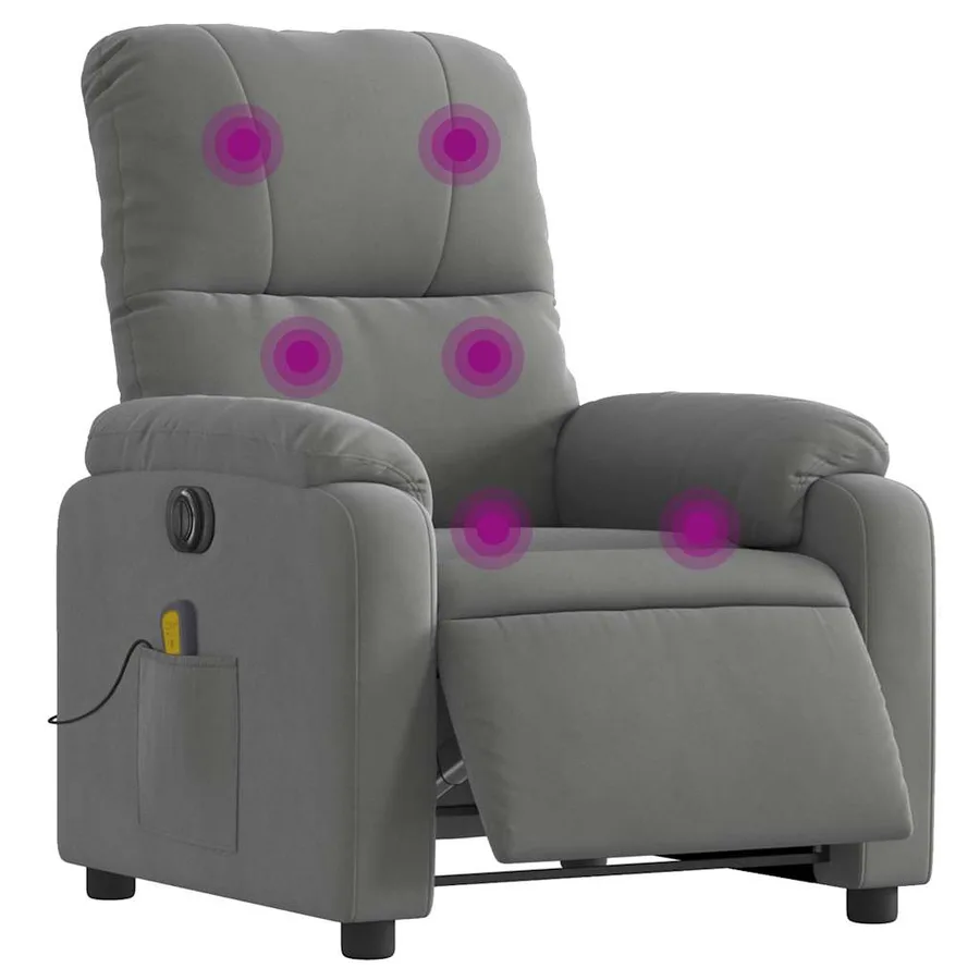 Fauteuil inclinable de massage électrique gris foncé - 3