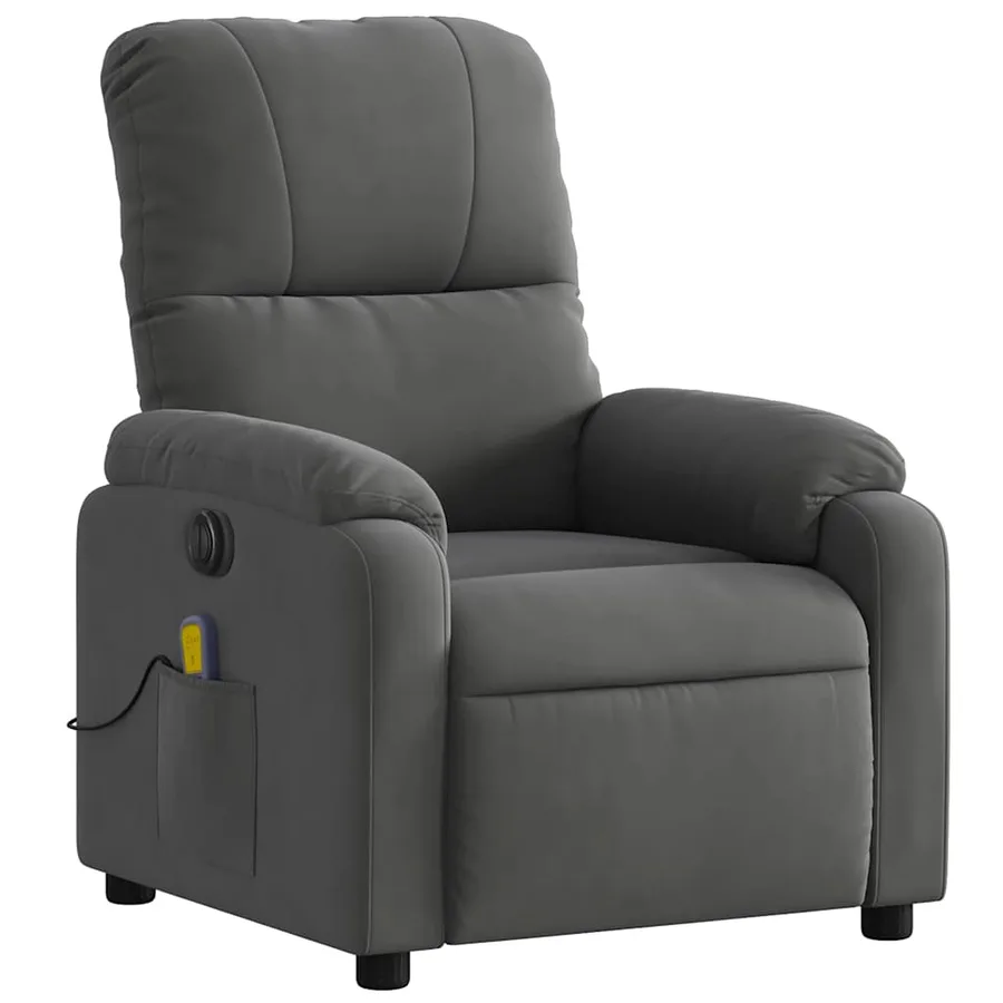 Fauteuil inclinable de massage électrique gris foncé - 4