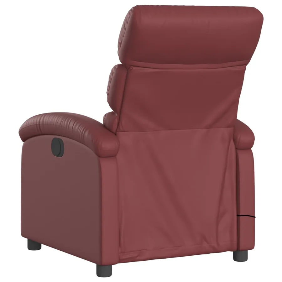 Fauteuil de massage inclinable électrique rouge bordeaux - 5