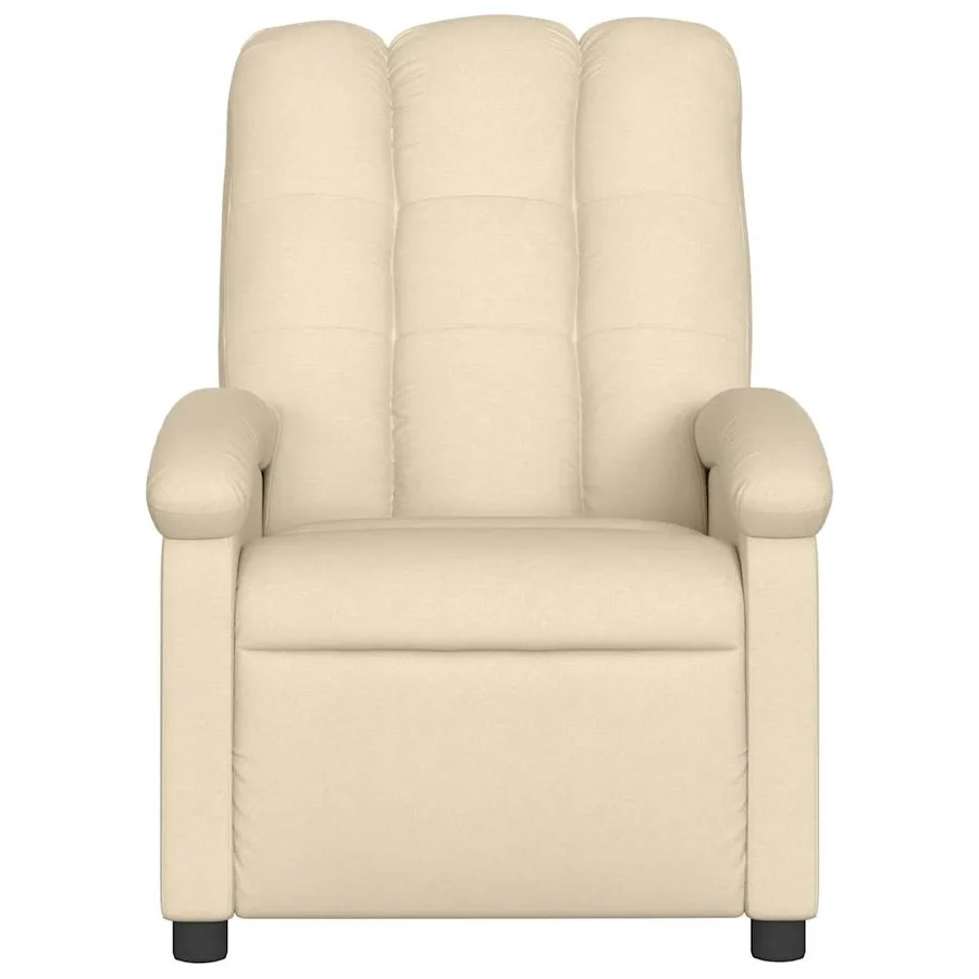 Fauteuil inclinable de massage électrique crème tissu - 9