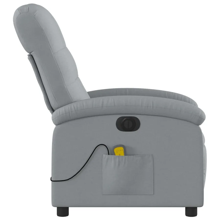 Fauteuil de massage inclinable électrique gris clair tissu - 10