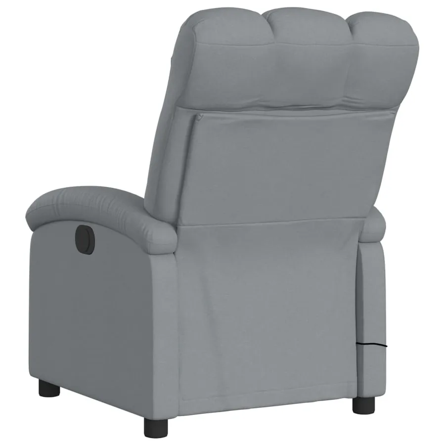 Fauteuil de massage inclinable électrique gris clair tissu - 5