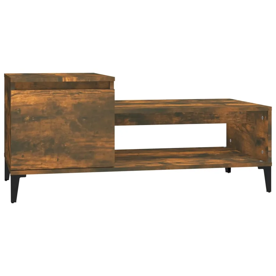 Table basse Chêne fumé 100x50x45 cm Bois d'ingénierie - 2