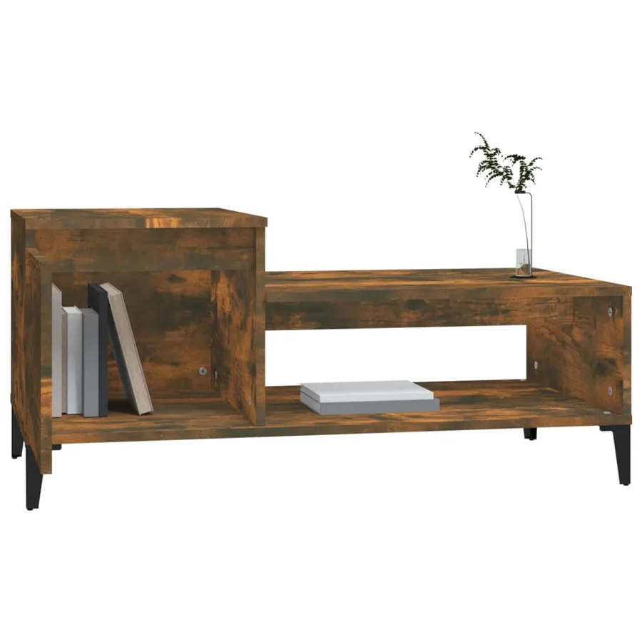 Table basse Chêne fumé 100x50x45 cm Bois d'ingénierie - 4